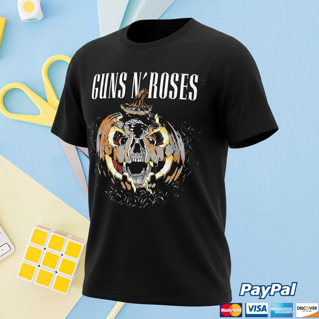 Guns N Roses Halloween 2026 Skull Pumpkin Tee