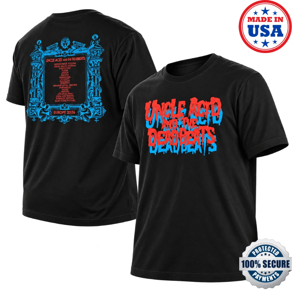 Uncle Acid And The Deadbeats 2026 Tour Dateback Two Sided Unisex Tee